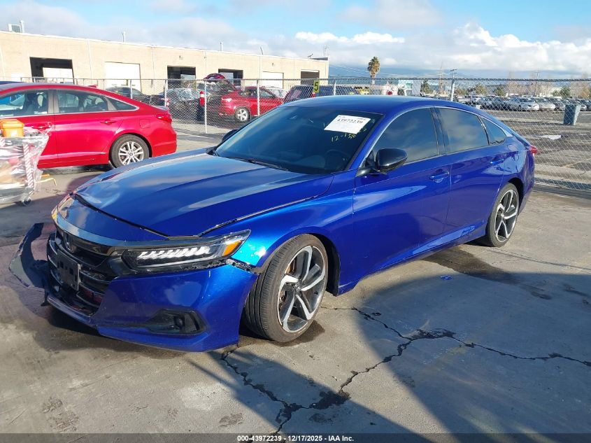 2022 Honda Accord Sport VIN: 1HGCV1F38NA036253 Lot: 43972239