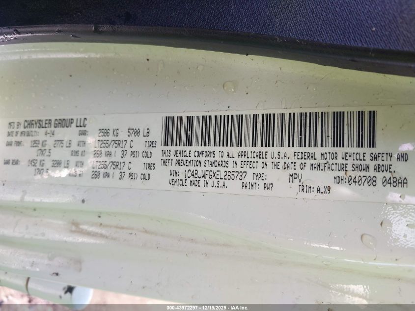 2014 Jeep Wrangler Unlimited Rubicon VIN: 1C4BJWFGXEL265737 Lot: 43972297