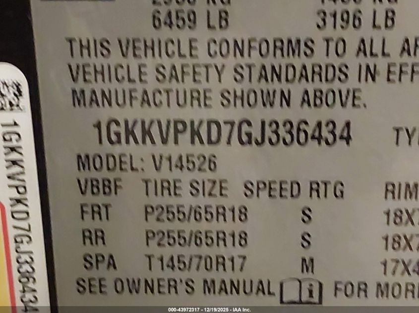 2016 GMC Acadia Sle-2 VIN: 1GKKVPKD7GJ336434 Lot: 43972317