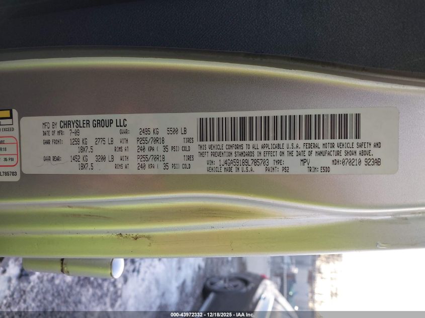 2009 Jeep Wrangler Unlimited Sahara VIN: 1J4GA59189L785703 Lot: 43972332