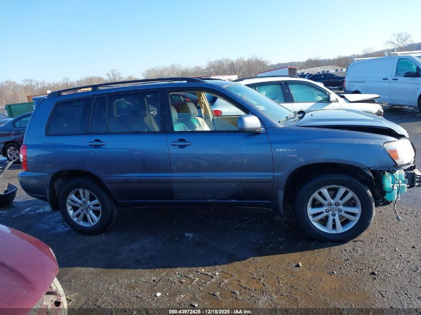 2006 Toyota Highlander Hybrid Limited V6 VIN: JTEDW21A360002820 Lot: 43972428