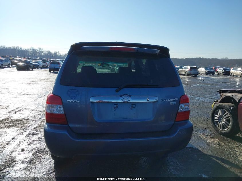 2006 Toyota Highlander Hybrid Limited V6 VIN: JTEDW21A360002820 Lot: 43972428