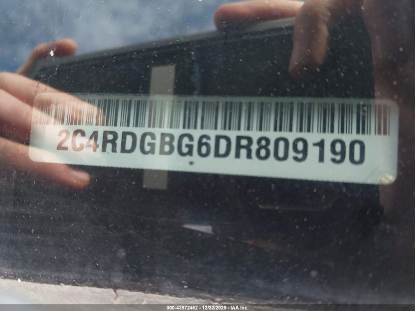 2013 Dodge Grand Caravan Se VIN: 2C4RDGBG6DR809190 Lot: 43972462