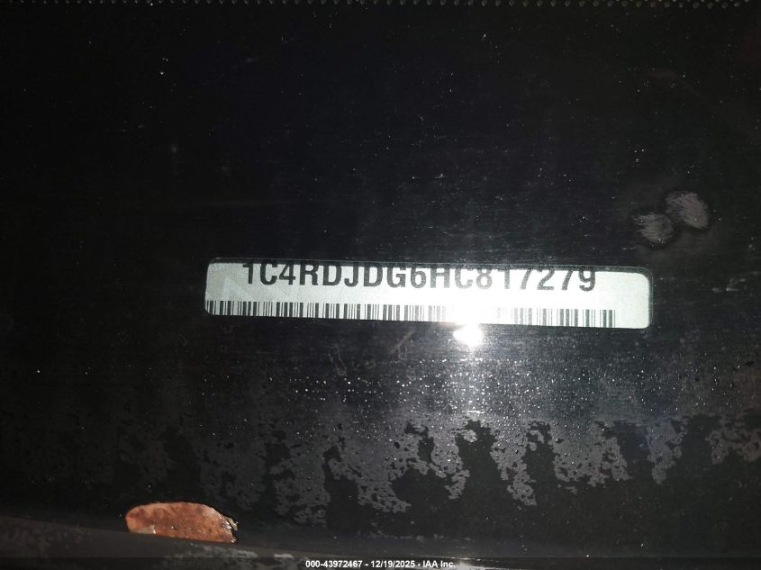 2017 Dodge Durango Gt Awd VIN: 1C4RDJDG6HC817279 Lot: 43972467