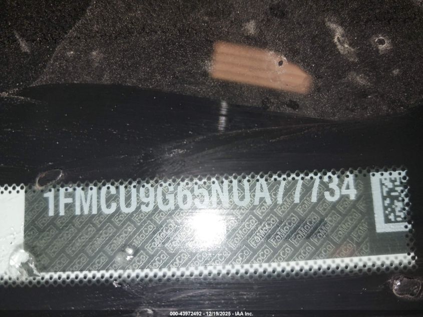 2022 Ford Escape Se VIN: 1FMCU9G65NUA77734 Lot: 43972492