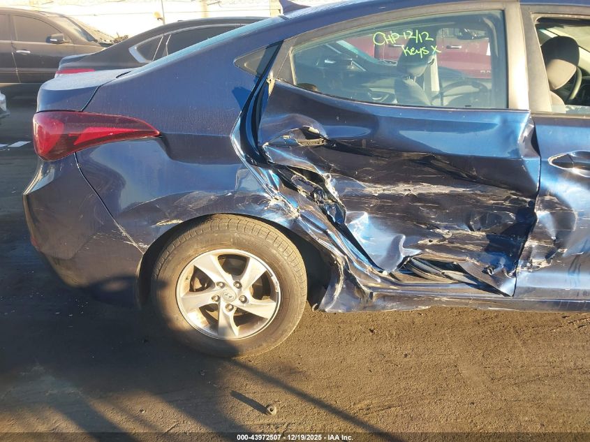 2015 Hyundai Elantra Se VIN: 5NPDH4AE2FH616841 Lot: 43972507