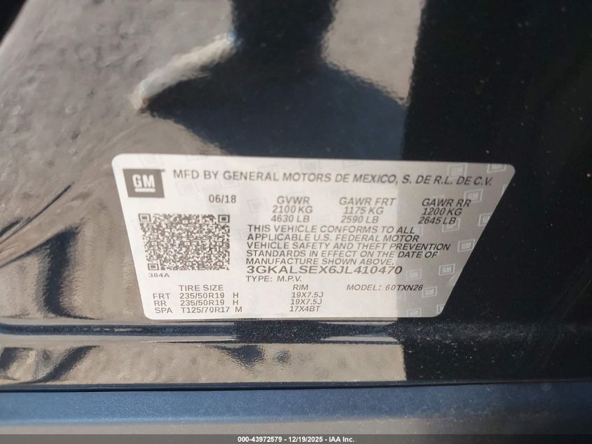 2018 GMC Terrain Denali VIN: 3GKALSEX6JL410470 Lot: 43972579