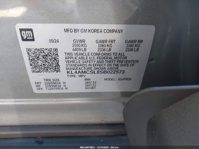 2025 Buick Encore Gx Preferred Awd VIN: KL4AMCSL8SB022573 Lot: 43972851