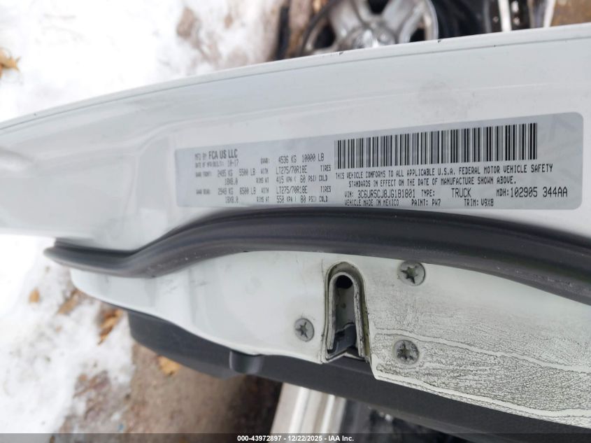 2018 Ram 2500 Tradesman 4X4 6'4 Box VIN: 3C6UR5CJ8JG181801 Lot: 43972897