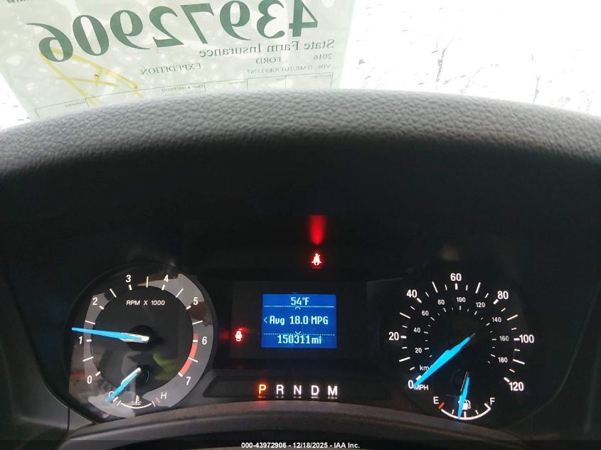 2016 Ford Expedition Xl VIN: 1FMJU1GT7GEF53767 Lot: 43972906