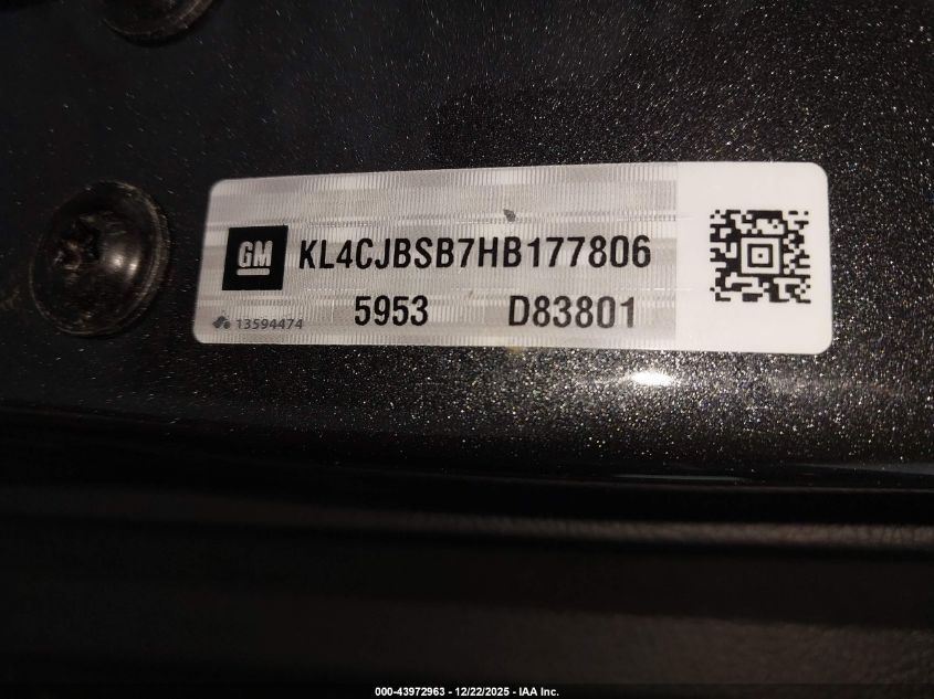 2017 Buick Encore Preferred Ii VIN: KL4CJBSB7HB177806 Lot: 43972963