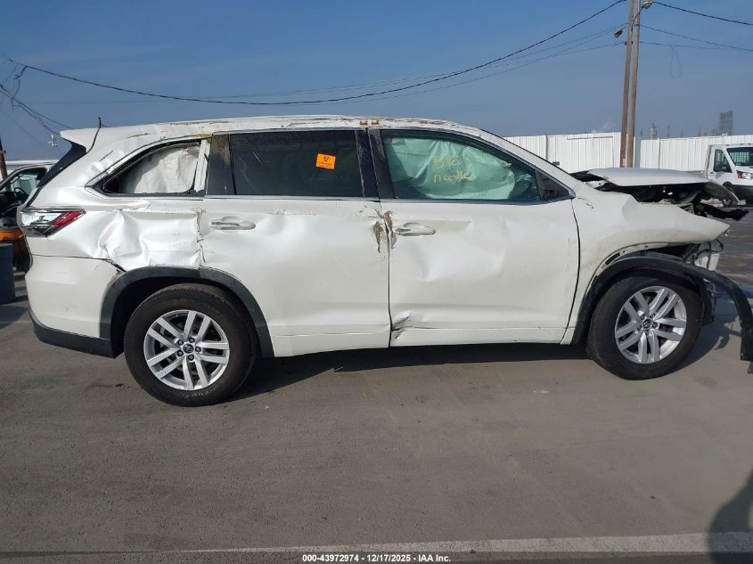 2016 Toyota Highlander Le V6 VIN: 5TDZKRFH5GS177895 Lot: 43972974