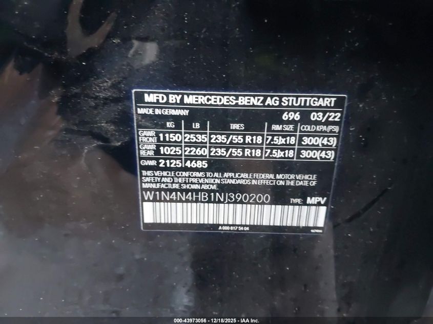 2022 Mercedes-Benz Gla 250 4Matic VIN: W1N4N4HB1NJ390200 Lot: 43973056