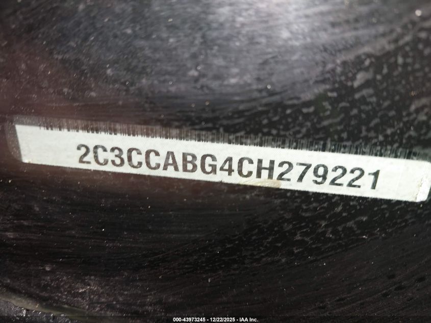 2012 Chrysler 300 S V6 VIN: 2C3CCABG4CH279221 Lot: 43973245