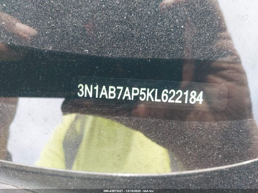 2019 Nissan Sentra Sv VIN: 3N1AB7AP5KL622184 Lot: 43973327