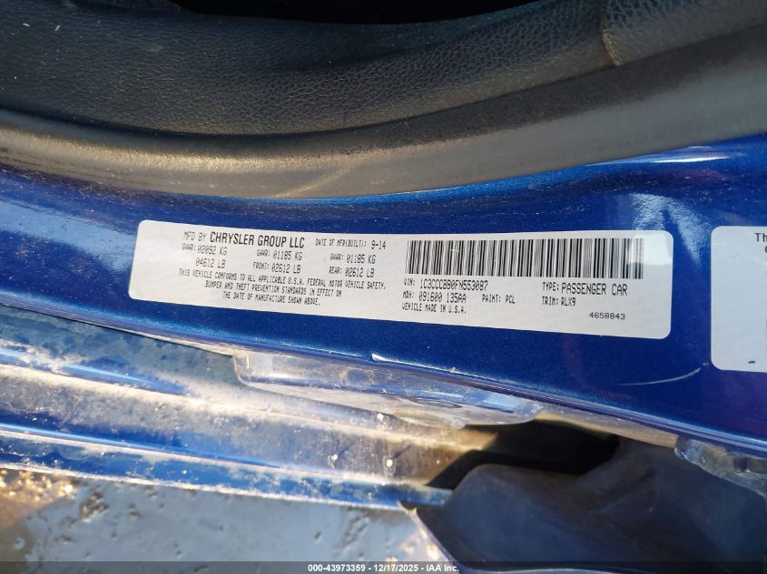 2015 Chrysler 200 S VIN: 1C3CCCBB0FN553087 Lot: 43973359