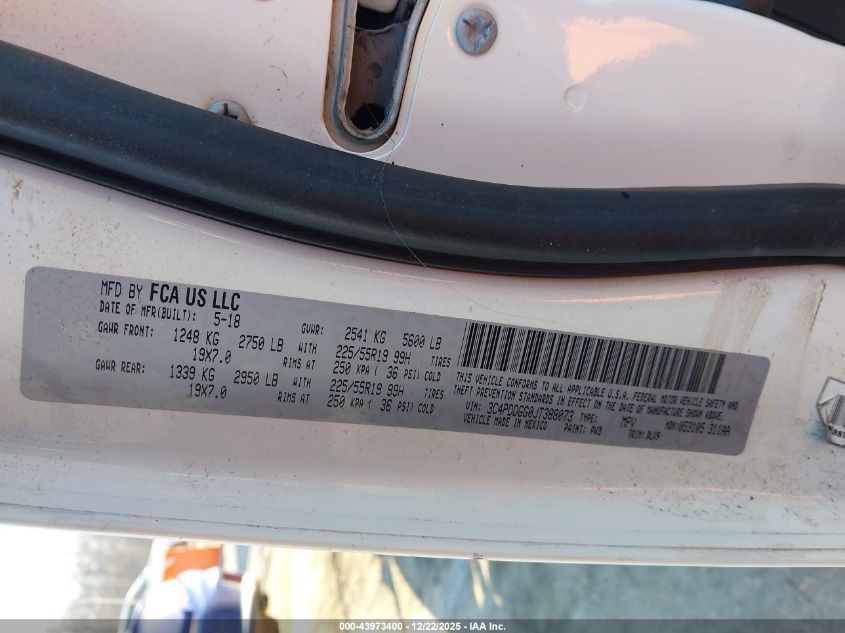 2018 Dodge Journey Crossroad Awd VIN: 3C4PDDGG0JT388073 Lot: 43973400