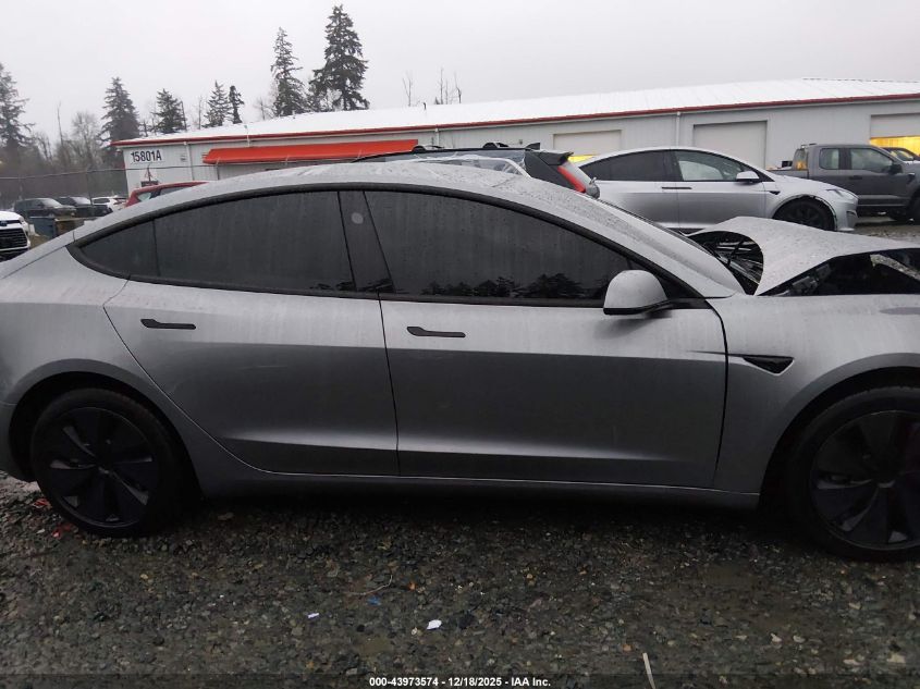 2025 Tesla Model 3 Long Range Rear-Wheel Drive/Standard Rear-Wheel Drive VIN: 5YJ3E1EA8SF950715 Lot: 43973574