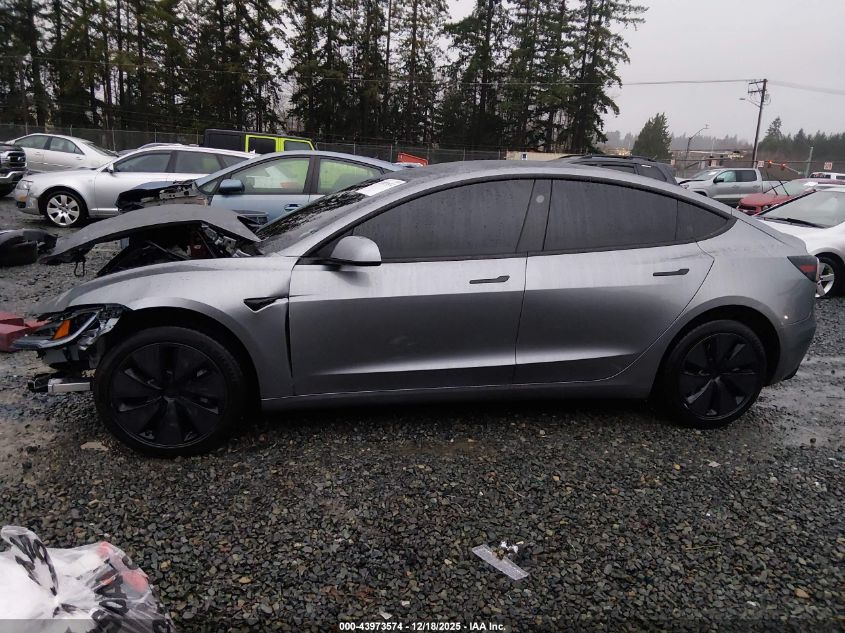 2025 Tesla Model 3 Long Range Rear-Wheel Drive/Standard Rear-Wheel Drive VIN: 5YJ3E1EA8SF950715 Lot: 43973574