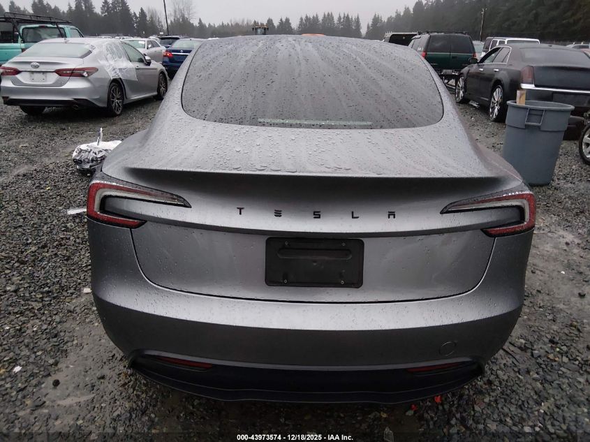 2025 Tesla Model 3 Long Range Rear-Wheel Drive/Standard Rear-Wheel Drive VIN: 5YJ3E1EA8SF950715 Lot: 43973574