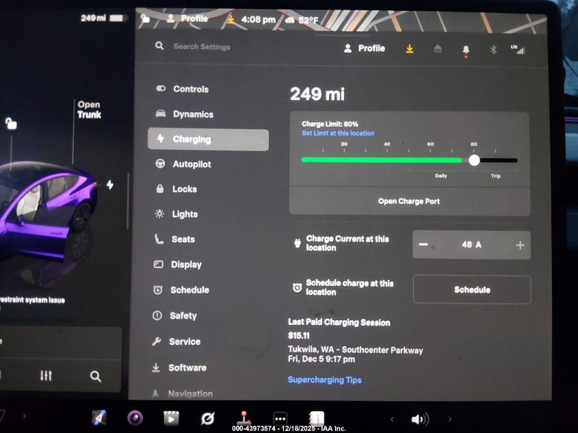 2025 Tesla Model 3 Long Range Rear-Wheel Drive/Standard Rear-Wheel Drive VIN: 5YJ3E1EA8SF950715 Lot: 43973574
