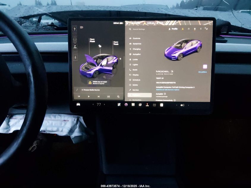 2025 Tesla Model 3 Long Range Rear-Wheel Drive/Standard Rear-Wheel Drive VIN: 5YJ3E1EA8SF950715 Lot: 43973574