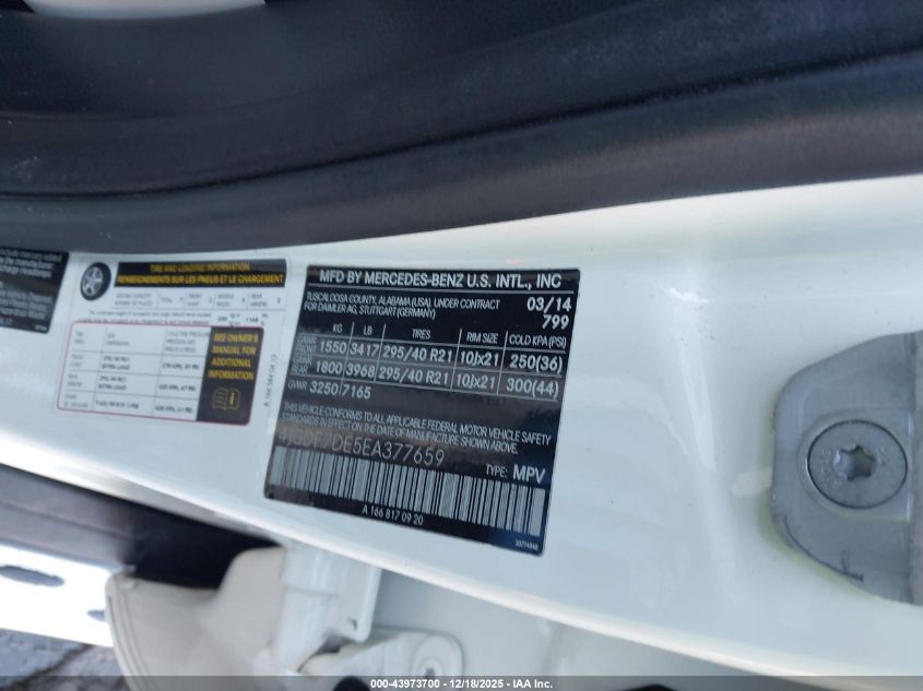 2014 Mercedes-Benz Gl 550 4Matic VIN: 4JGDF7DE5EA377659 Lot: 43973700