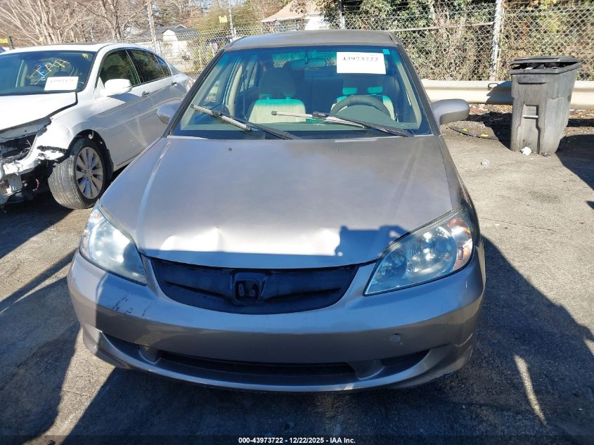 2005 Honda Civic Lx VIN: 2HGES16505H628539 Lot: 43973722