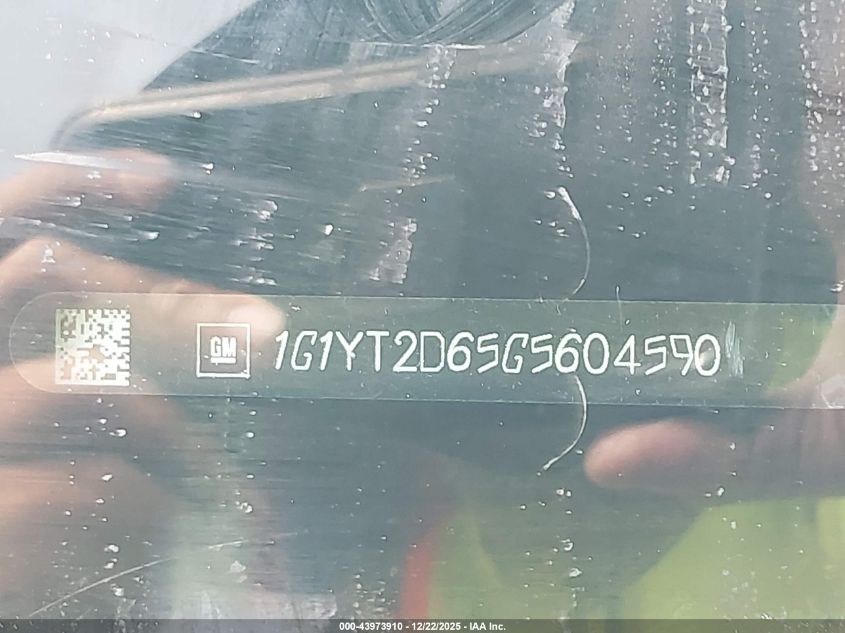 2016 Chevrolet Corvette Z06 VIN: 1G1YT2D65G5604590 Lot: 43973910