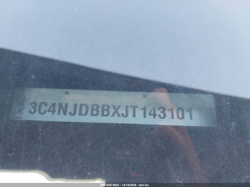 2018 Jeep Compass Latitude 4X4 VIN: 3C4NJDBBXJT143101 Lot: 43973923