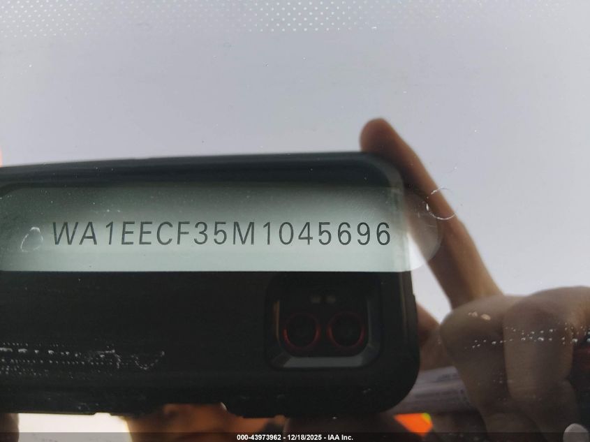 2021 Audi Q3 Premium Plus 45 Tfsi S Line Quattro Tiptronic VIN: WA1EECF35M1045696 Lot: 43973962