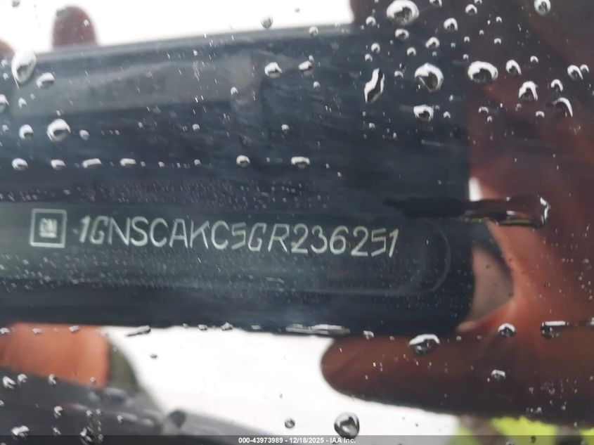 2016 Chevrolet Tahoe Ls VIN: 1GNSCAKC5GR236251 Lot: 43973989