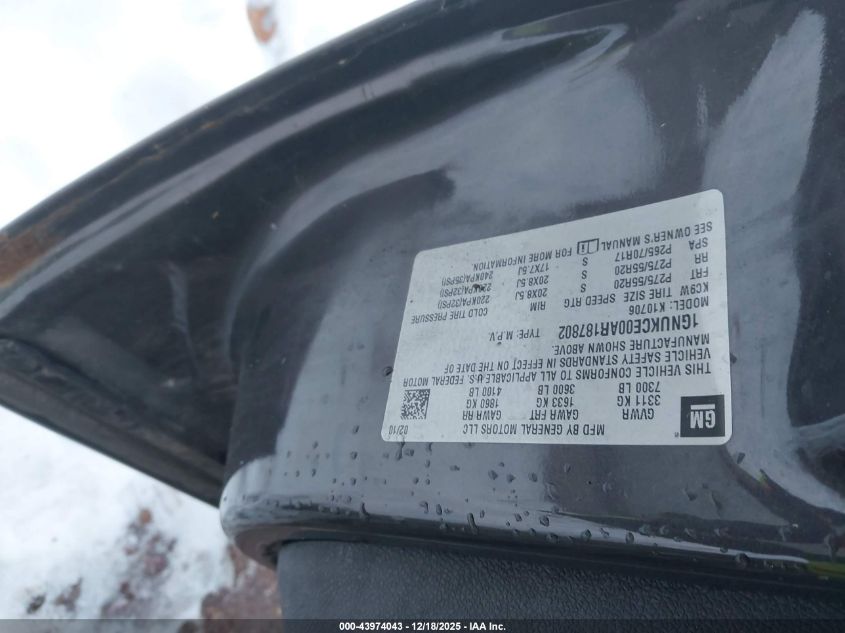 2010 Chevrolet Tahoe Ltz VIN: 1GNUKCE00AR187802 Lot: 43974043