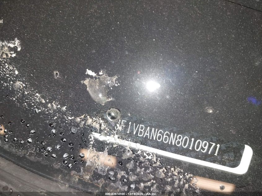 2022 Subaru Wrx Limited VIN: JF1VBAN66N8010971 Lot: 43974100
