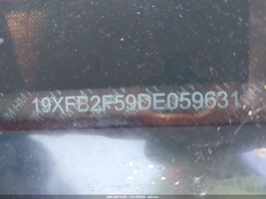 2013 Honda Civic Lx VIN: 19XFB2F59DE059631 Lot: 43974193
