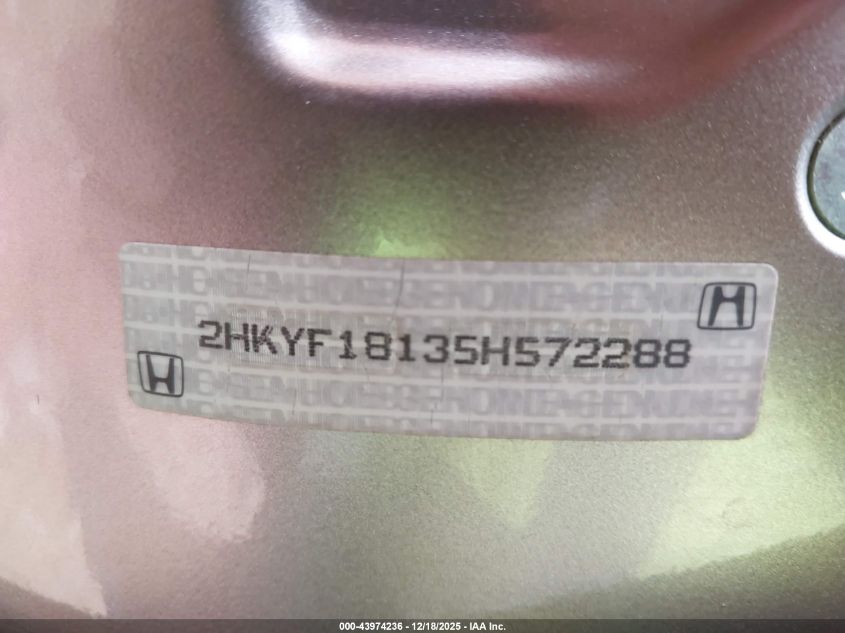 2005 Honda Pilot Lx VIN: 2HKYF18135H572288 Lot: 43974236