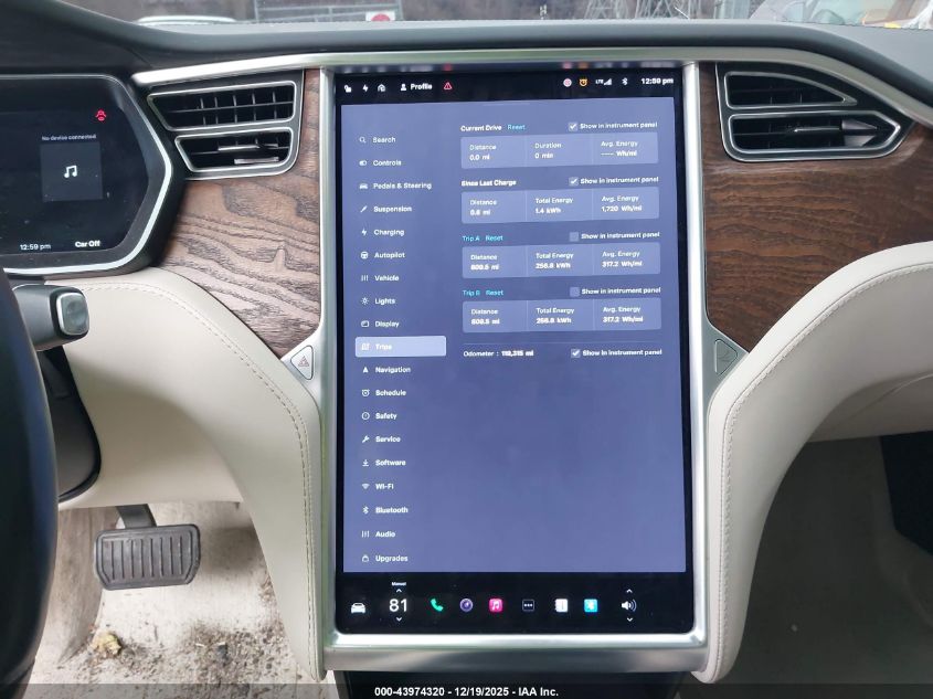 2018 Tesla Model S 100D/75D/P100D VIN: 5YJSA1E27JF243846 Lot: 43974320