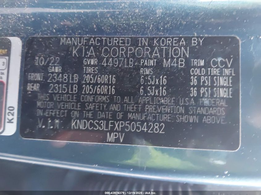 2023 Kia Niro Plug-In Hybrid Ex VIN: KNDCS3LFXP5054282 Lot: 43974379