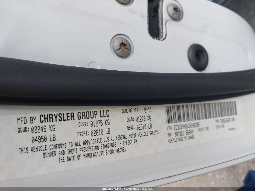 2012 Dodge Challenger Sxt VIN: 2C3CDYAG5CH106296 Lot: 43974411