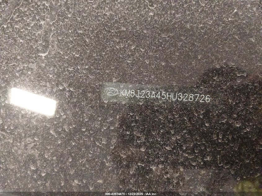 2017 Hyundai Tucson Se VIN: KM8J23A45HU328726 Lot: 43974470