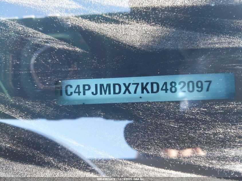 2019 Jeep Cherokee Limited 4X4 VIN: 1C4PJMDX7KD482097 Lot: 43974476