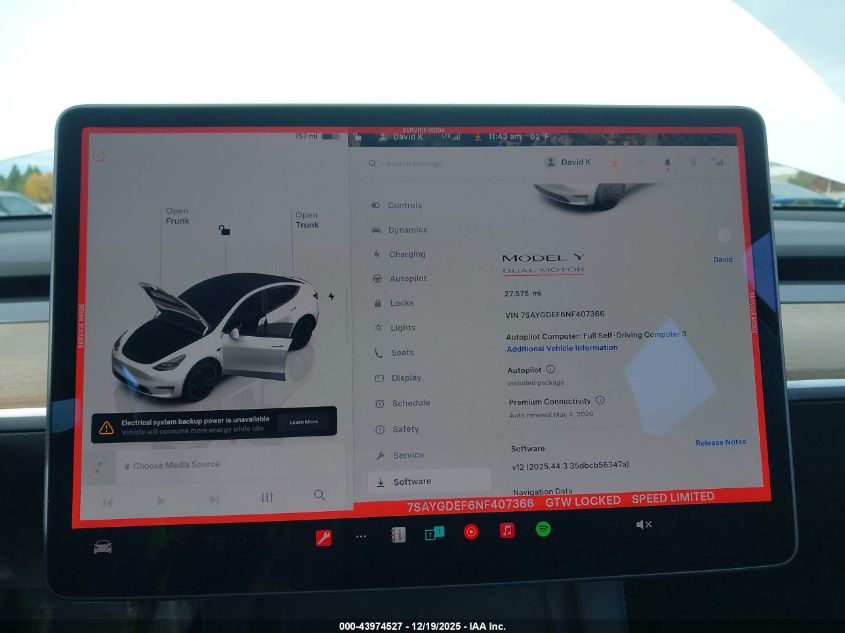 2022 Tesla Model Y Performance Dual Motor All-Wheel Drive VIN: 7SAYGDEF6NF407366 Lot: 43974527