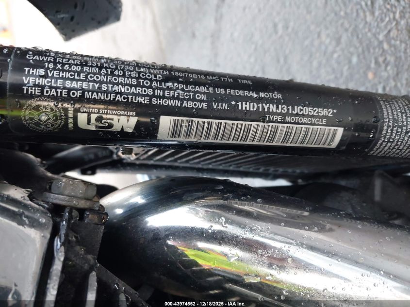 2018 Harley-Davidson Fxlr Low Rider VIN: 1HD1YNJ31JC052562 Lot: 43974552