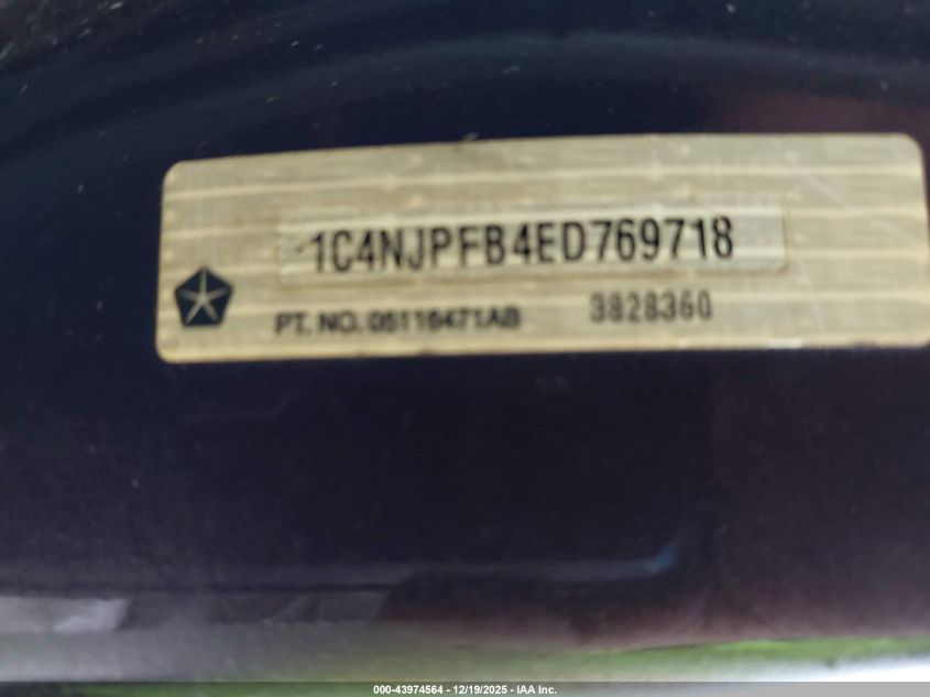 2014 Jeep Patriot Latitude VIN: 1C4NJPFB4ED769718 Lot: 43974564