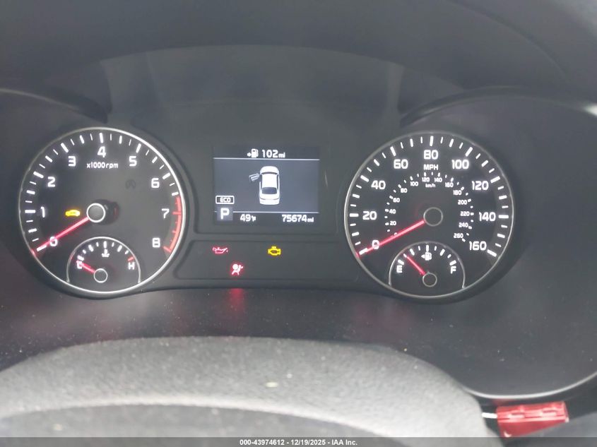 2019 Kia Optima S VIN: 5XXGT4L33KG366166 Lot: 43974612