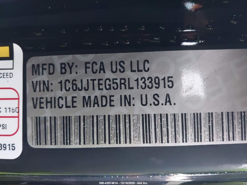 2024 Jeep Gladiator Mojave VIN: 1C6JJTEG5RL133915 Lot: 43974614