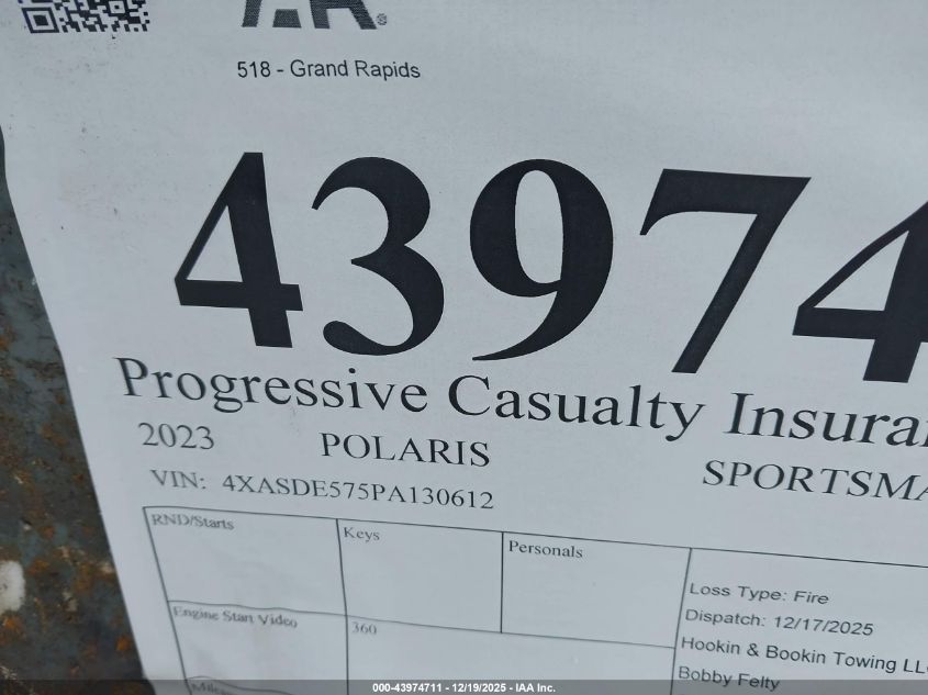 2023 Polaris Sportsman Touring 570 Eps VIN: 4XASDE575PA130612 Lot: 43974711