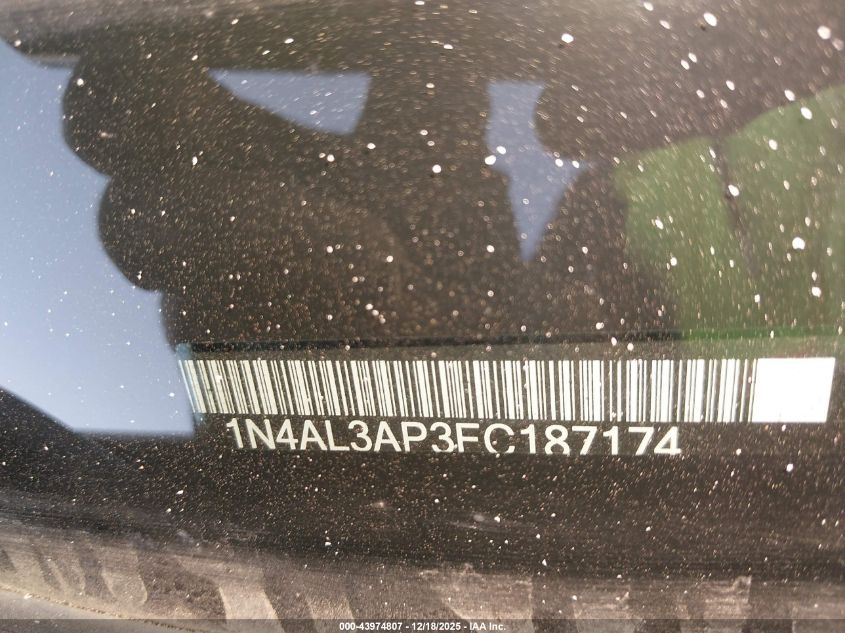 2015 Nissan Altima 2.5 Sv VIN: 1N4AL3AP3FC187174 Lot: 43974807