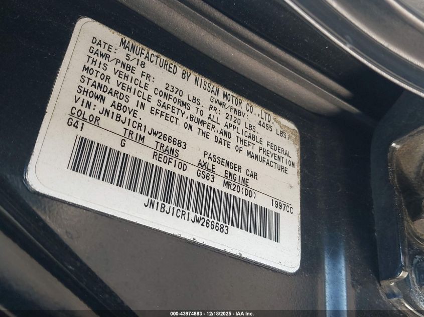 2018 Nissan Rogue Sport S VIN: JN1BJ1CR1JW266683 Lot: 43974883