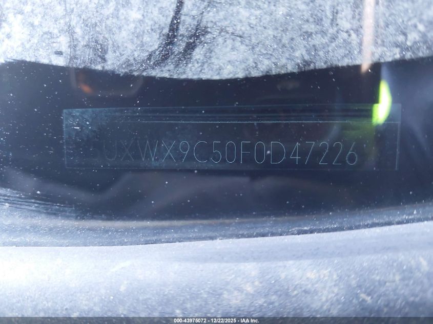 2015 BMW X3 xDrive28I VIN: 5UXWX9C50F0D47226 Lot: 43975072